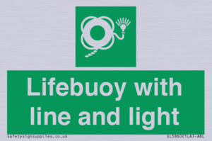 Lifebuoy with line and light